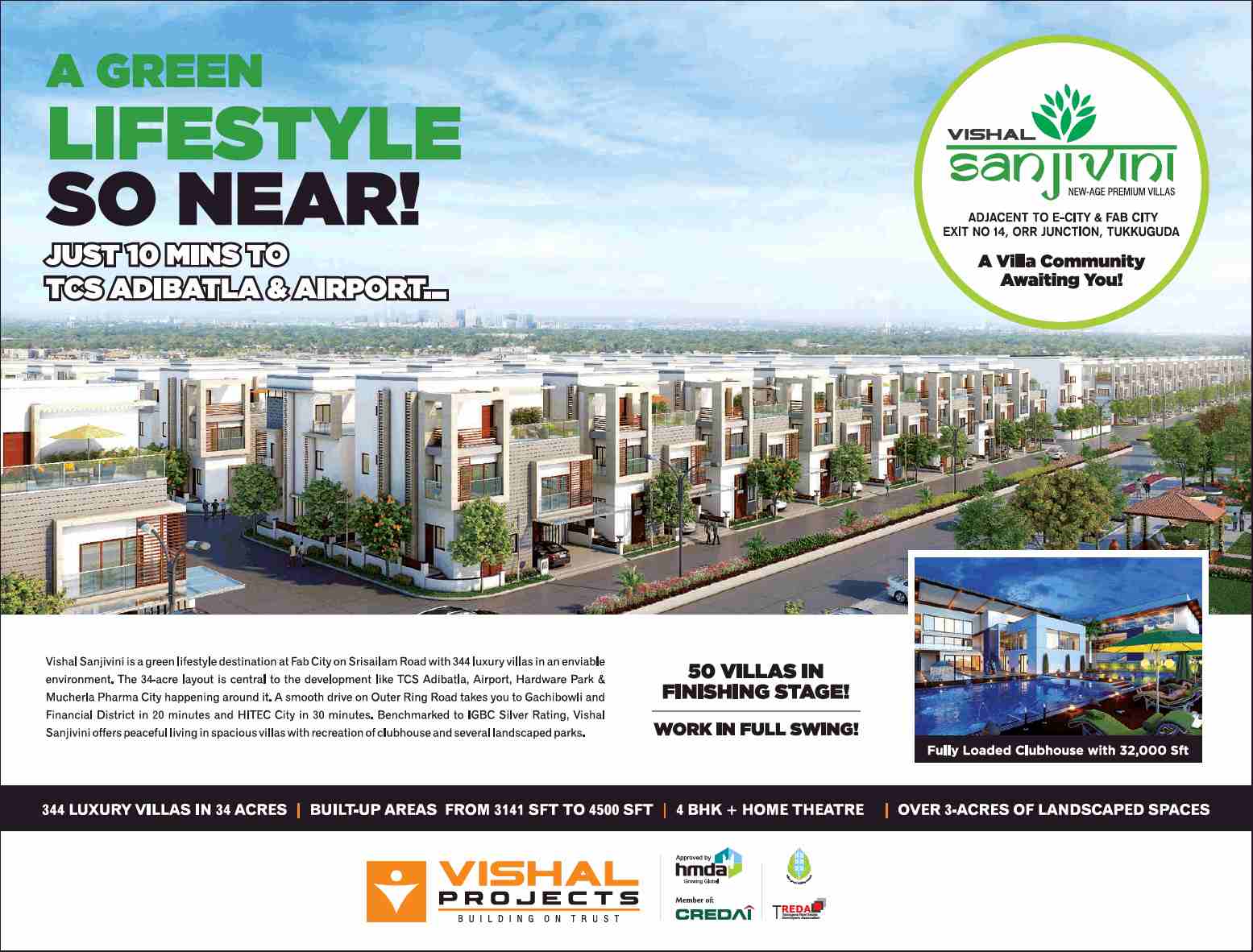 Live a green lifestyle by residing at Vishal Sanjivini in Hyderabad